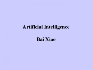Artificial Intelligence Bai Xiao Lecture Two Camera and