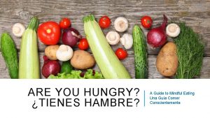 ARE YOU HUNGRY TIENES HAMBRE A Guide to