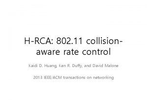 HRCA 802 11 collisionaware rate control Kaidi D