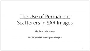 The Use of Permanent Scatterers in SAR Images