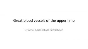 Great blood vessels of the upper limb Dr