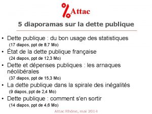 Attac 5 diaporamas sur la dette publique Dette