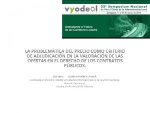 LA PROBLEMTICA DEL PRECIO COMO CRITERIO DE ADJUDICACIN