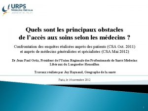 Quels sont les principaux obstacles de laccs aux