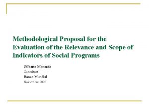 Methodological Proposal for the Evaluation of the Relevance