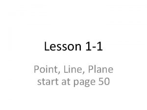 Lesson 1 1 Point Line Plane start at