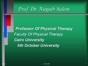 Prof Dr Naguib Salem Professor Of Physical Therapy
