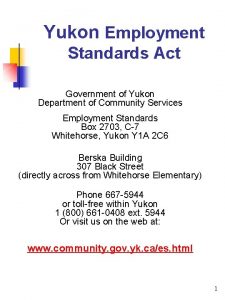 Yukon employee standards act