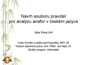 Nvrh souboru pravidel pro analzu anafor v eskm