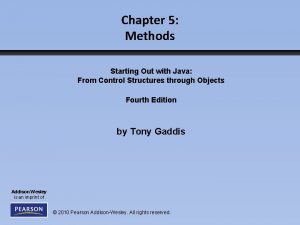 Chapter 5 Methods Starting Out with Java From