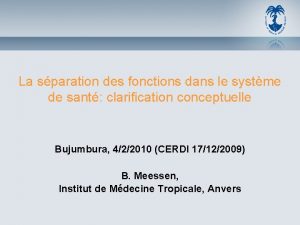 La sparation des fonctions dans le systme de