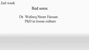 2 nd week Bed sores Dr Wafeeq Naser