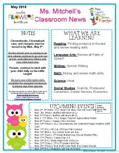 May 2018 Ms Mitchells Classroom News Chromebooks Chromebook