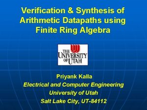Verification Synthesis of Arithmetic Datapaths using Finite Ring