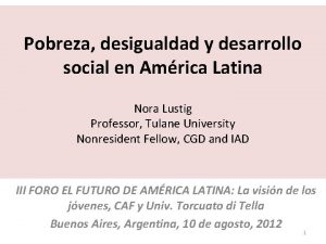 Pobreza desigualdad y desarrollo social en Amrica Latina