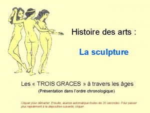 Histoire des arts La sculpture Les TROIS GRACES