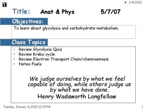 142022 Title Anat Phys 5707 Objectives To learn