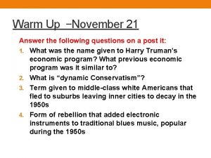 Warm Up November 21 Answer the following questions