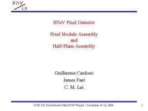 BTe V Pixel Detector Pixel Module Assembly and