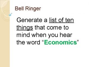 Bell Ringer Generate a list of ten things