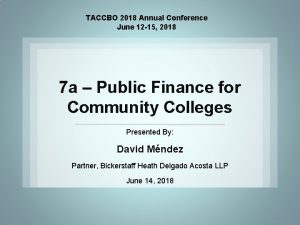 TACCBO 2018 Annual Conference June 12 15 2018