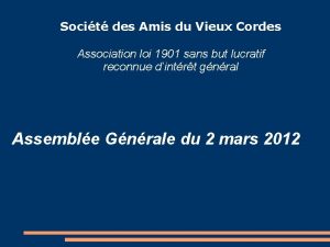 Socit des Amis du Vieux Cordes Association loi