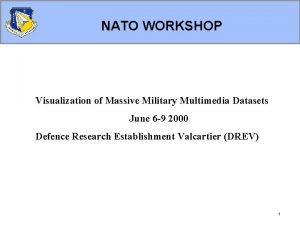 NATO WORKSHOP Visualization of Massive Military Multimedia Datasets