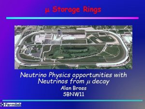m Storage Rings Neutrino Physics opportunities with Neutrinos