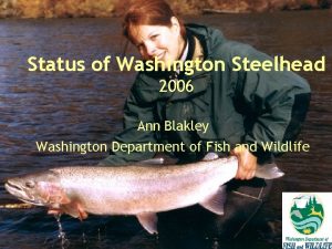 Status of Washington Steelhead 2006 Ann Blakley Washington