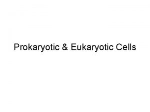 Prokaryotic Eukaryotic Cells The Prokaryotes The Simplest and