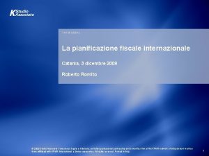 TAX LEGAL La pianificazione fiscale internazionale Catania 3