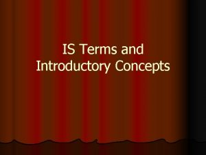 IS Terms and Introductory Concepts Contemplative Questions l