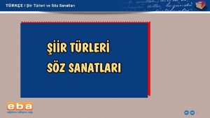 TRKE iir Trleri ve Sz Sanatlar 1 TRKE