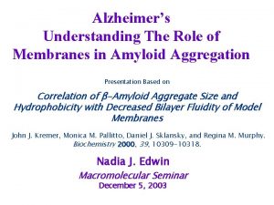 Alzheimers Understanding The Role of Membranes in Amyloid