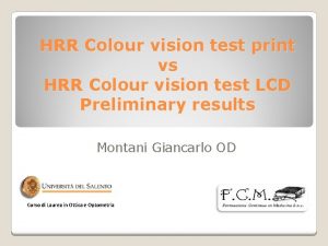 HRR Colour vision test print vs HRR Colour