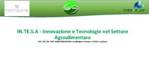 IN TE S A Innovazione e Tecnologie nel