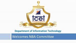 Shri Radhe Govind Department of Information Technology Welcomes