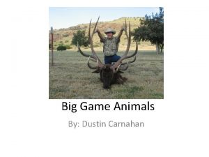 Big Game Animals By Dustin Carnahan Objectives explain