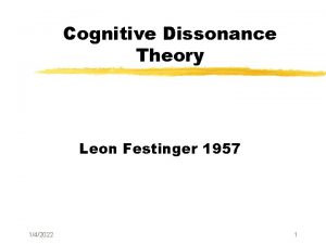 Cognitive Dissonance Theory Leon Festinger 1957 142022 1