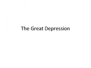 The Great Depression Causes Stock Market Crash 102929