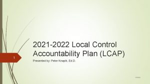 1 2021 2022 Local Control Accountability Plan LCAP