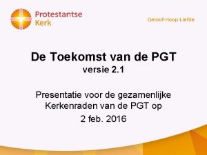 De Toekomst van de PGT versie 2 1