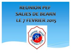 REUNION PEF SALIES DE BEARN LE 7 FEVRIER