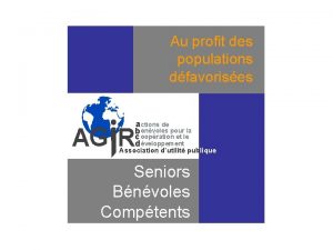 Au profit des populations dfavorises a ctions de