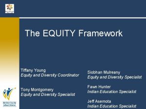 The EQUITY Framework Tiffany Young Equity and Diversity