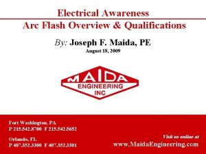Electrical Awareness Arc Flash Overview Qualifications By Joseph