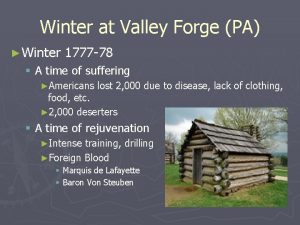 Winter at Valley Forge PA Winter 1777 78