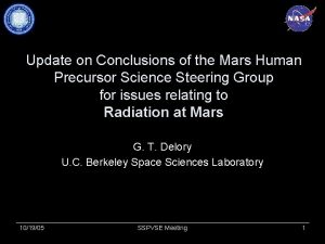 Update on Conclusions of the Mars Human Precursor