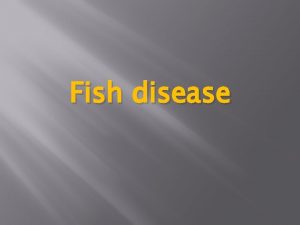 Fish disease what is a disease A disease
