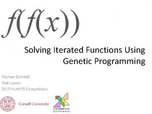 ffx Solving Iterated Functions Using Genetic Programming Michael